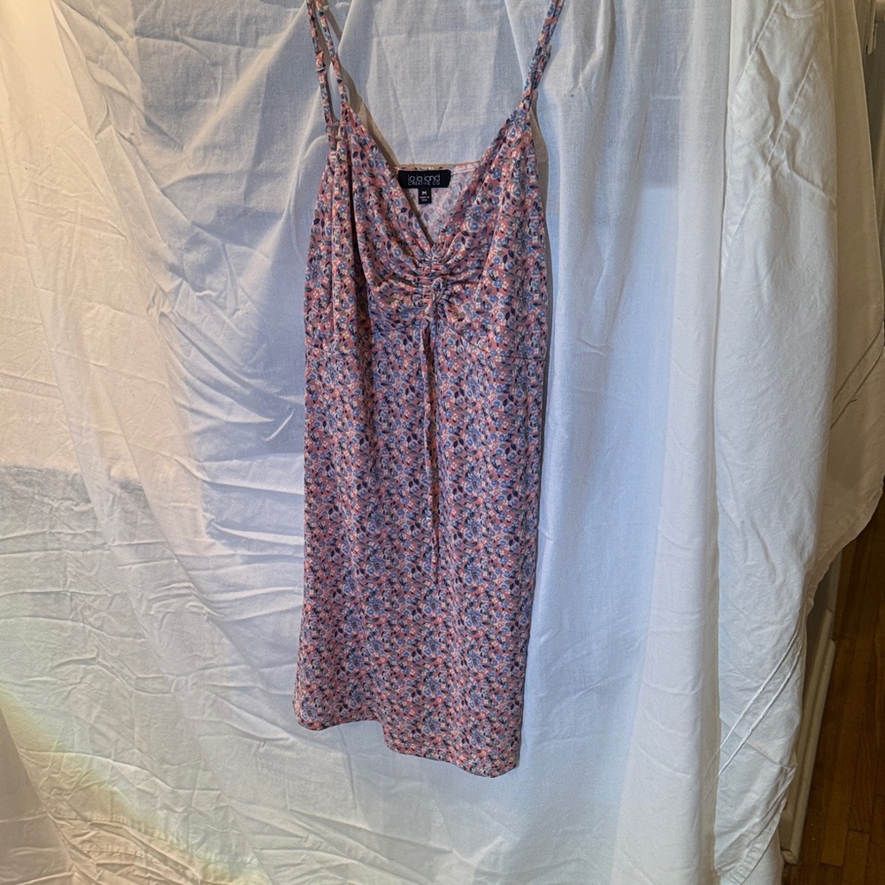 Floral Mini Dress in Pink and Blue